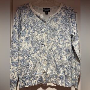Lands’ End Pima Cotton Print Cardigan